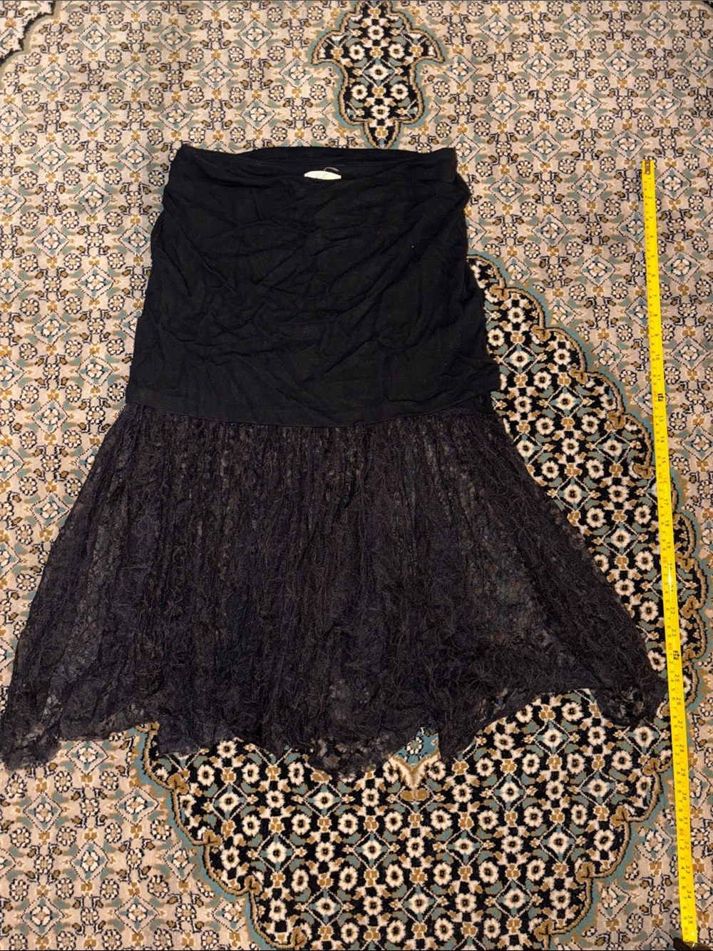 Free People Black Lace Hem Women's Skirt